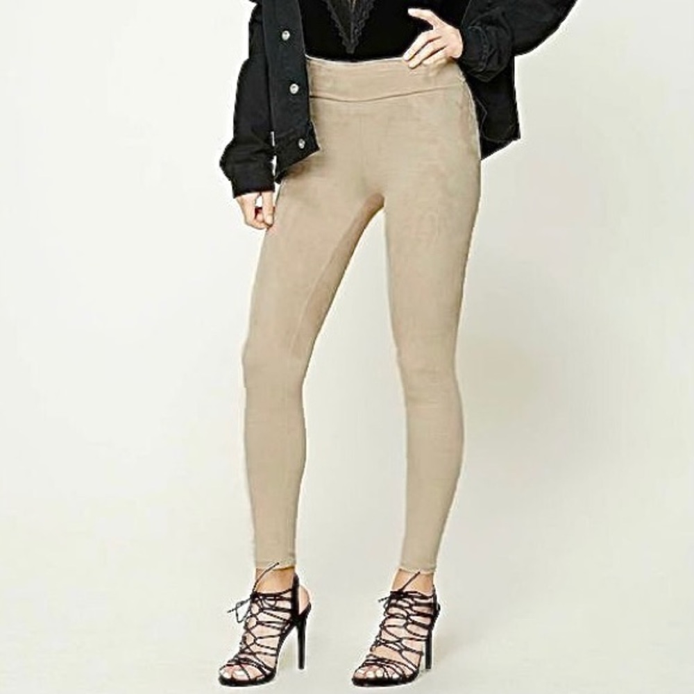 Forever 21 soft suede tan nude leggings pants